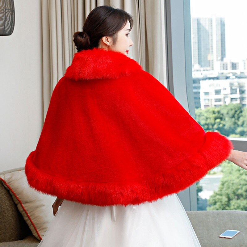 Winter Trouwjurk Cape Bont Faux Jas Sjaal Voor Vrouwen Bridal Party 2022