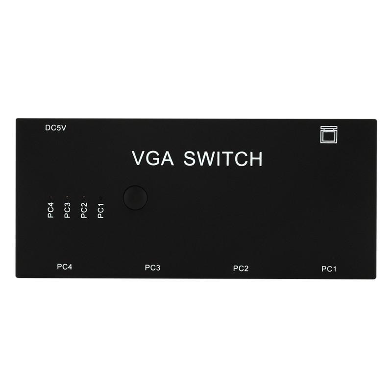 VGA Switcher 4 PC to 1 Monitor VGA Switch Box Video Converter