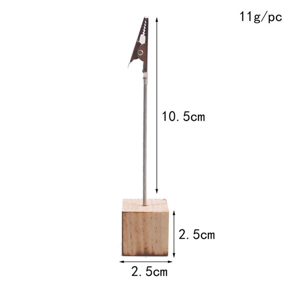 Soporte de madera para números de mesa, soporte para tarjetas con nombre y lugar, Clip para notas, fotos, papel, Clip para menú, 10 Uds.