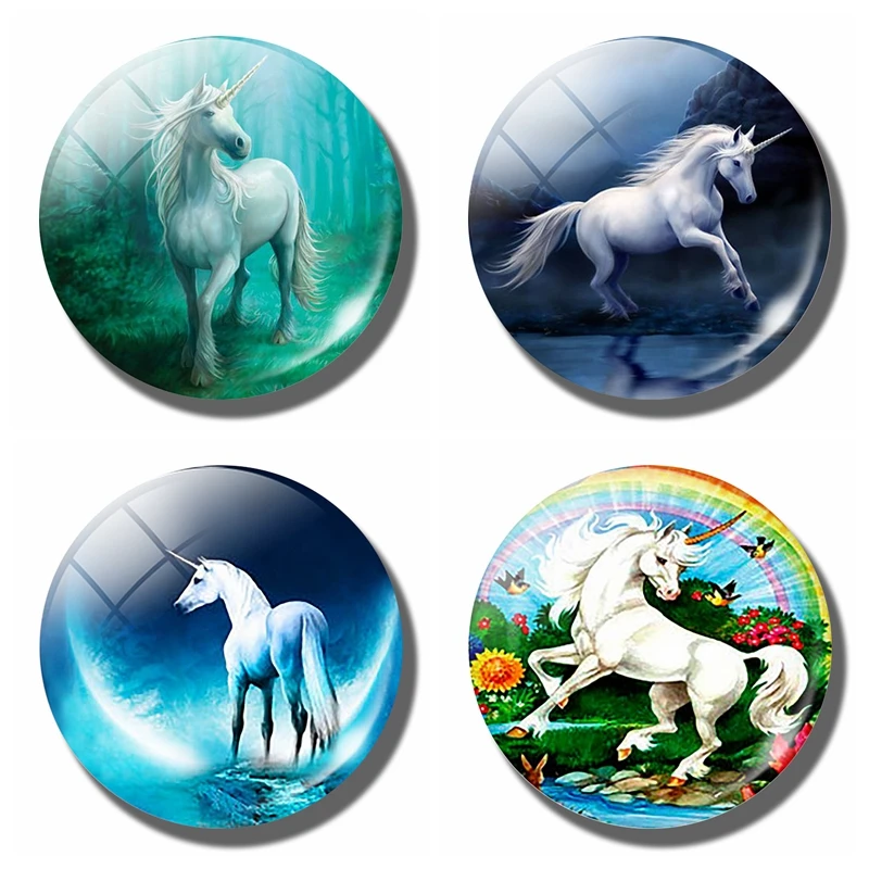 Pferd 30 MM Kühlschrank Magnet Glas Kuppel Cabochon Magnetischen Kühlschrank Aufkleber Hinweis Halfter Nette Tiere Wohnkultur
