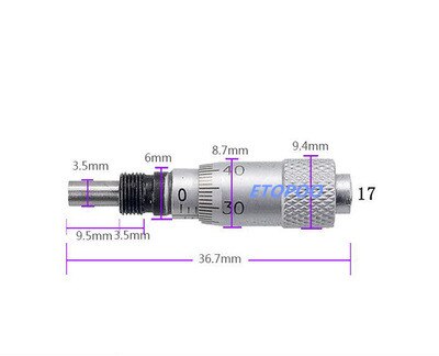 Outil de mesure à aiguille ronde plate, gamme argent 0-13mm 0-25mm 0-50mm 0.01mm, bouton de réglage moleté, mesure de la tête micromètre: 0-6.5mm flat thread