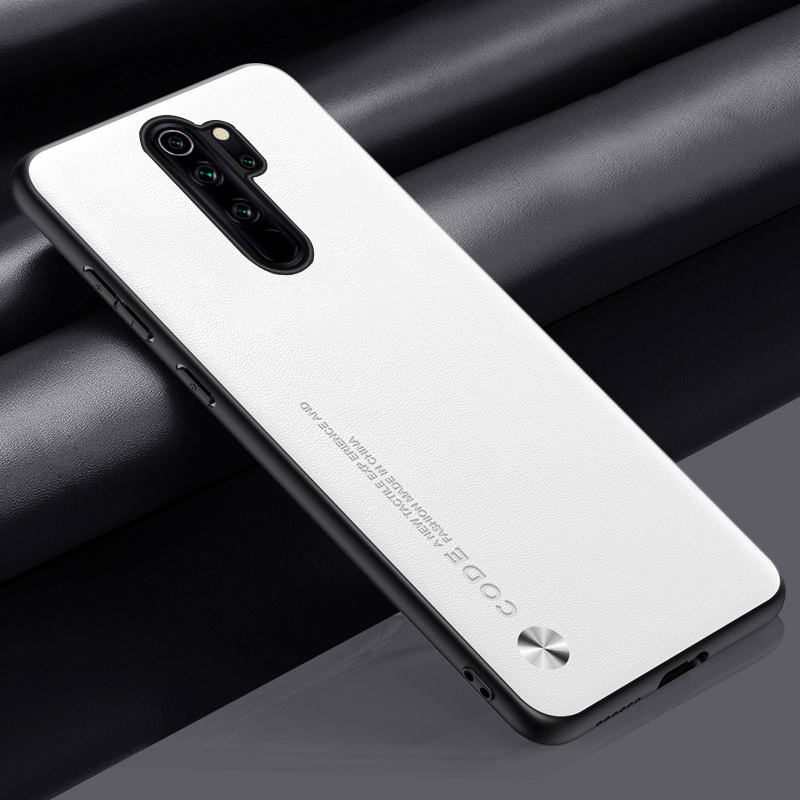 Luxury PU Leather Case For Xiaomi Redmi Note 8 Pro Back Cover Silicone Shockproof Protection Phone Case For Redmi Note8 Pro 8Pro: WHITE