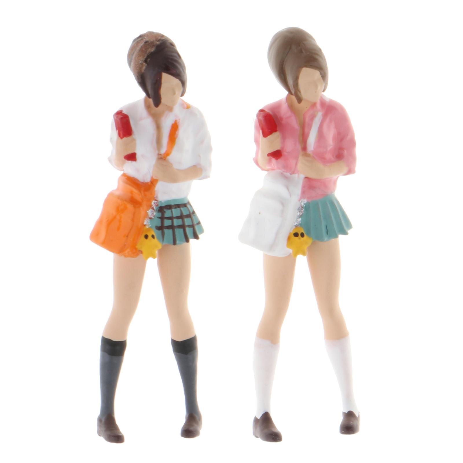 1/64 Scale Model Characters Lady People Building Table for Ornaments