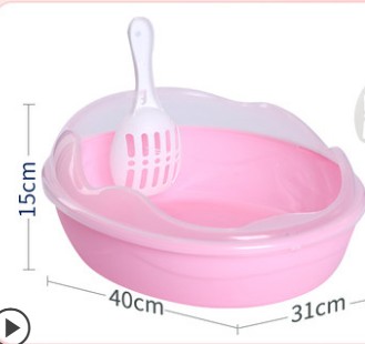 Bol para arena de gatos antisalpicaduras, doble capa, cuenca de arena semicerrada, olla de baño extragrande de plástico para gatos, pequeños recipientes para gatos
