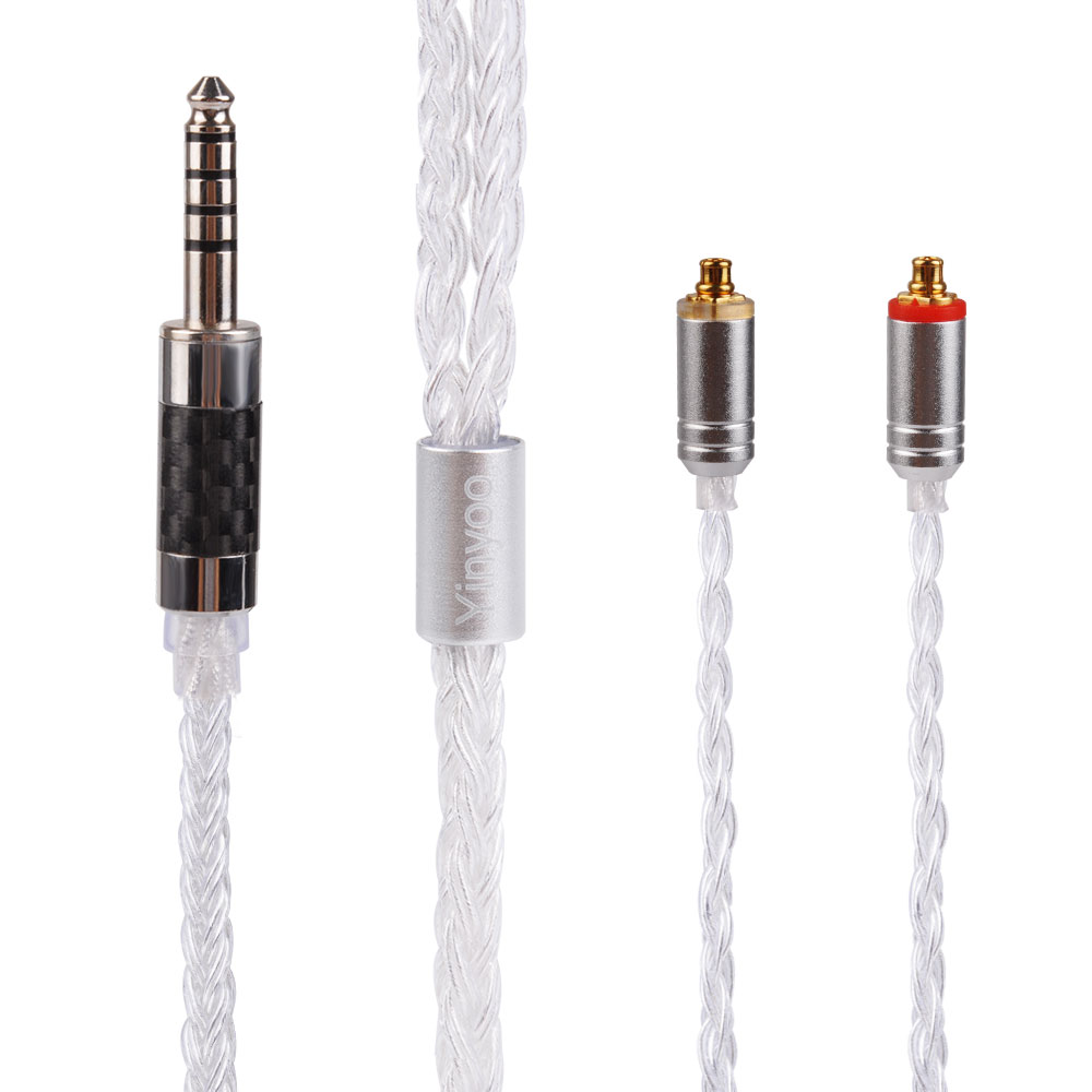 Cable chapado en plata de 16 núcleos Yinyoo, Cable de actualización de 2,5/3,5/4,4mm con MMCX/2PIN/QDC para BLON BL-01 BL-03 KZ ZAX ASX EDX TRN V90S: Marfil