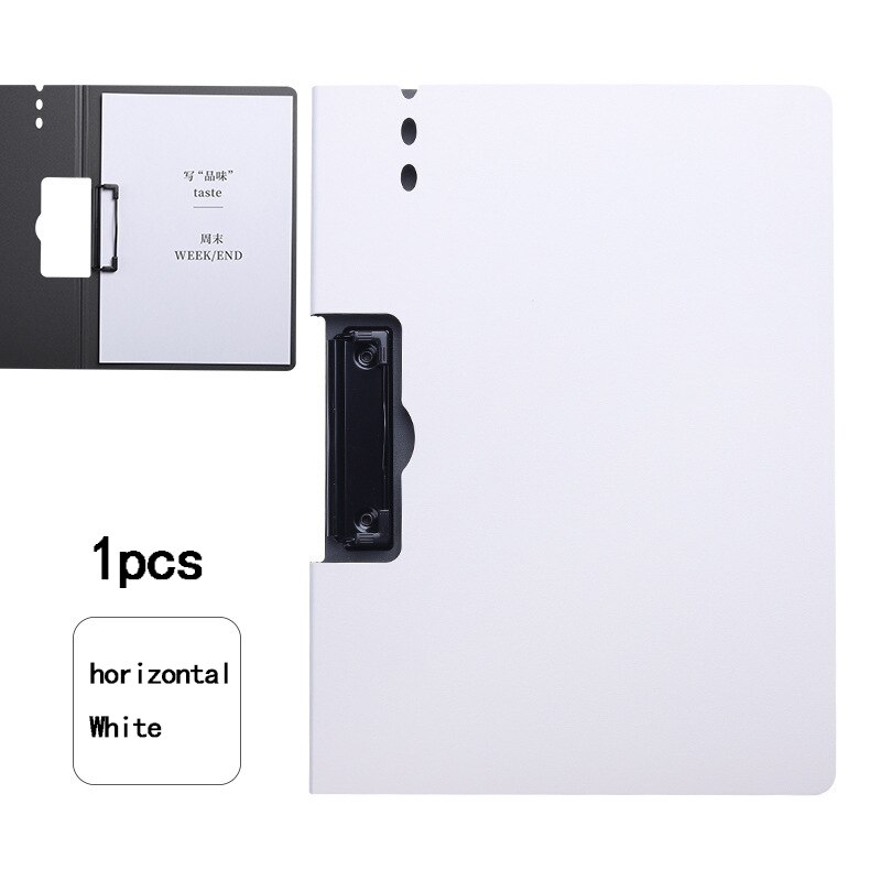1pcsA4 Storage Clipboard Side Opening Plastic Foldable Writing Pad Memo Clip Test Paper Storage Organizer School Office Supplies: Blue
