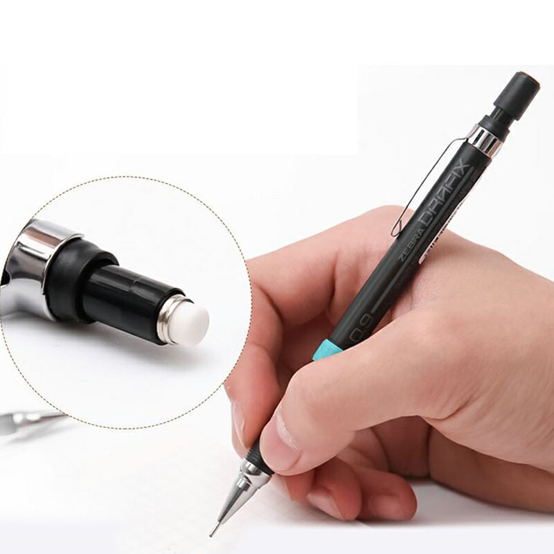 Lápiz mecánico de cebra, de DM3-300, dibujo mecánico con goma de borrar, 0,3/0,5/0,7/0,9mm, 1 unidad