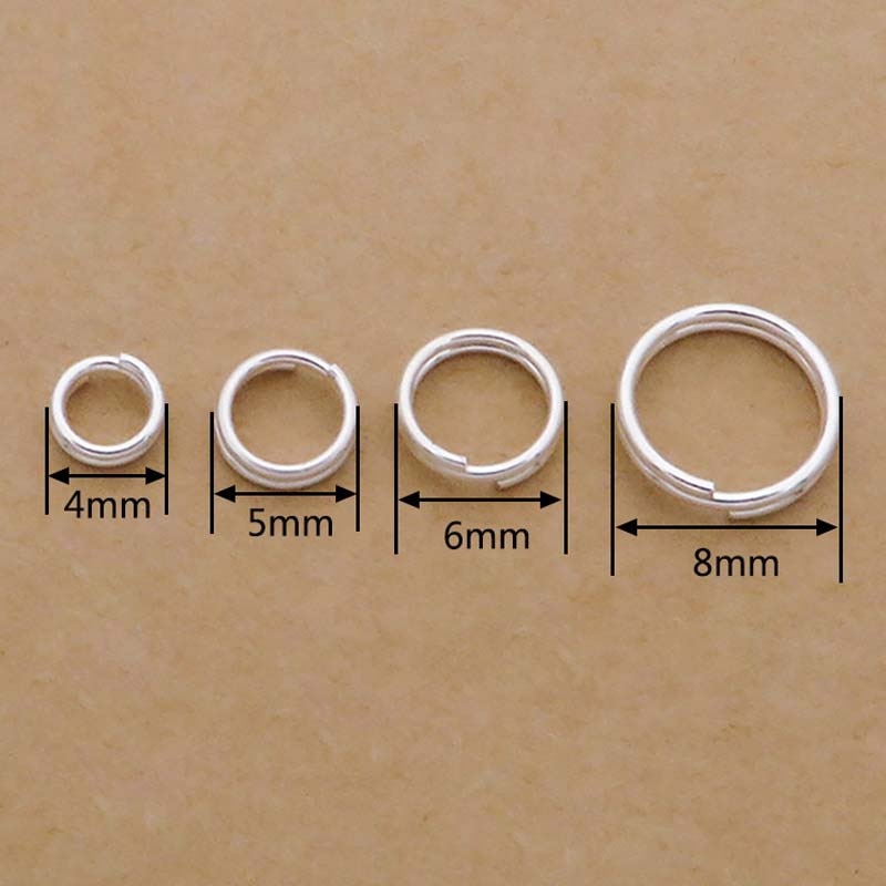 10 Stuks Echte Pure Solid 925 Sterling Zilveren Dubbele Open Jump Rings Split Ring Voor Maken Sleutelhangers Sieraden Bevindingen accessoires