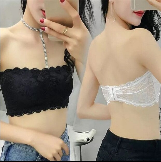 Elastic Cotton Women Tube Top Bra Strapless Top Bandeau Removable Chest Padded Tube Bra Top Female For