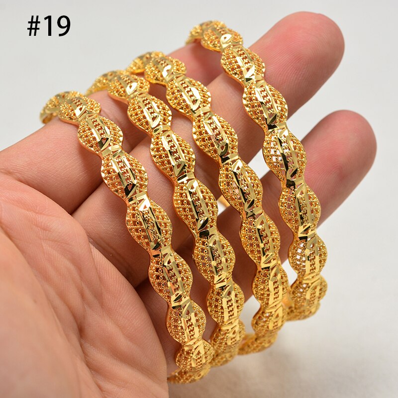 Dubai Arab Luxury Gold Color Jewelry Bangles for Women Ethiopian Bracelets Middle East African Party wedding