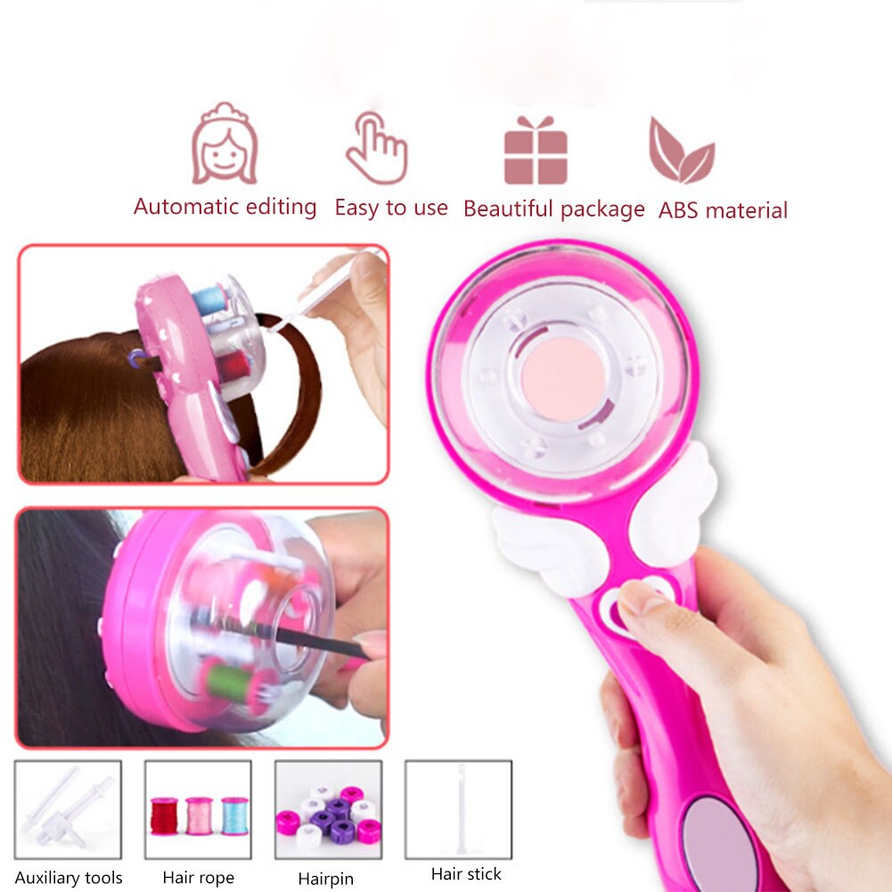 For Girls Automatic Knitted Styling Tools Pretend Play Electric Braid Device DIY