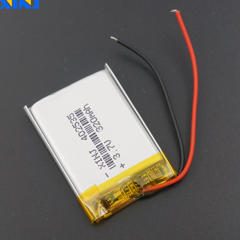 XINJ 3,7 V 320 mAh Li-Po batería recargable de polímero de litio Li ion 402535 GPS de navegación DVC DVR conducción auricular grabador MP3