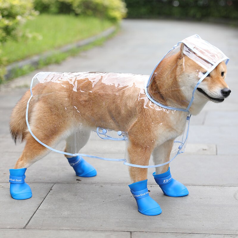 Waterproof Jacket Dog Raincoat Umbrella Small Teddy Bear Coat Dog Poncho Accessories Clothes Rain Dla Psa Pet Products XX60DR: blue / XS