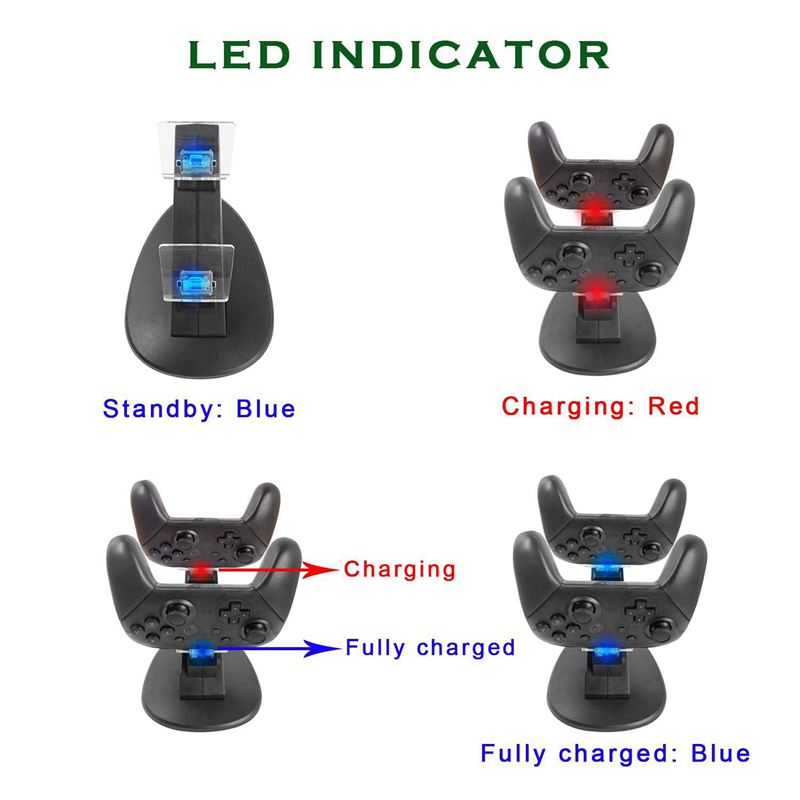 Voor nintendo switch pro controller oplader - dual controller oplader oplaadstation voor nintendo switch pro controller