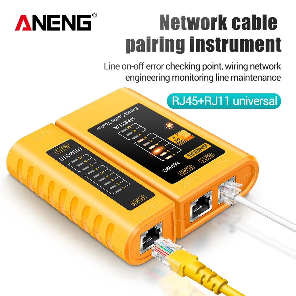 Nettverkskabeltester aneng  m469d kabel lan-tester  rj45 rj11 rj12 telefon cat 5 utp lan-kabeltester nettverksreparasjonsverktøy