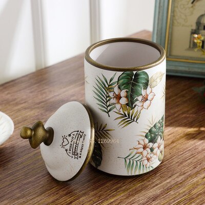 Tarros de cerámica Vintage para cocina, tarros de almacenamiento Retro, lata para té, dulces, azúcar, organizador de ollas pintadas, latas de cocina