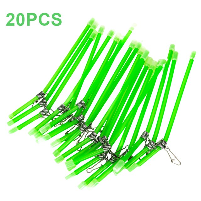 20Pcs Zee Vissen Anti-Tangle Boom Tube Balance Connector Anti Gieken Glow In Nacht Vissen Rig Gebogen Gieken visgerei: green