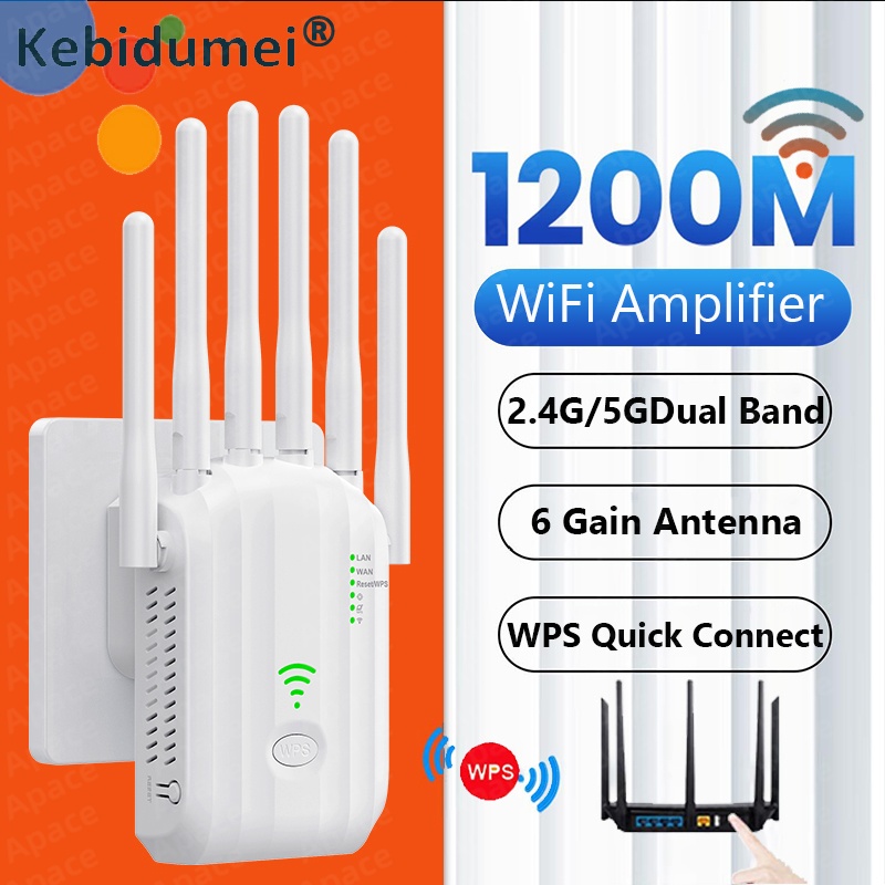 WiFi Repeater 1200Mbps 2.4GHz/5GHz Wireless Range Extender Signal Amplifier Wi-Fi Repetidor Booster EU/US Plug For Home Office