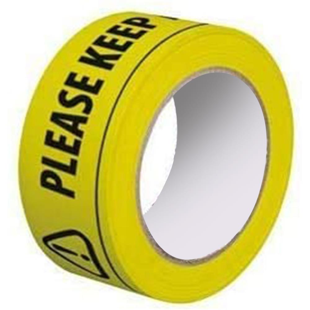 Afstand gulvtape hold afstand papirvarer kontor sikkerhed tætningstape multifunktionel 48mm 33.0m klæbende papir gule tape