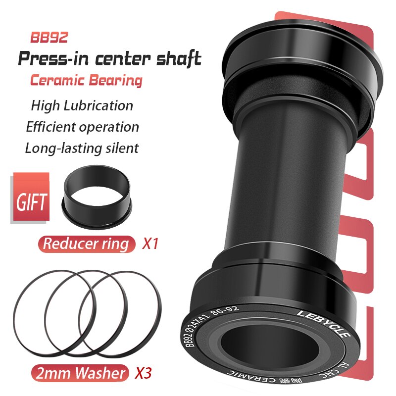Lebycle Bottom Bracket Compatible With MTB Bike Road Bicycle Shimano Prowheel SRAM GXP BB92: Black