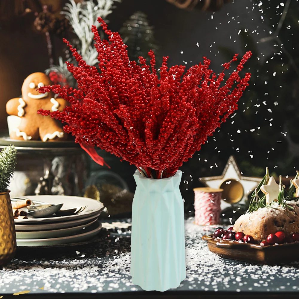 Weihnachten rot Beeren zweige knstliche Stechpalm...  Grandado