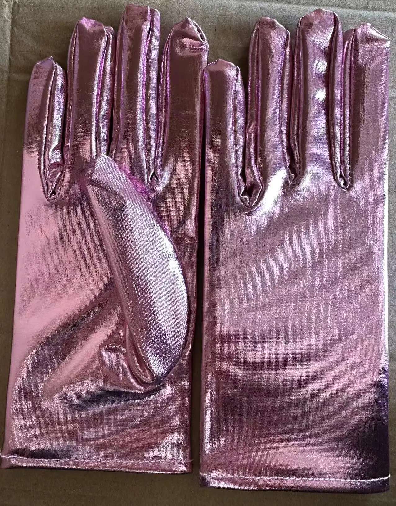 10 paar dames meisjes zachte glanzende spandex kunstleer handschoenen Halloween cosplay kostuum verjaardag bruiloft feestartikelen: Black