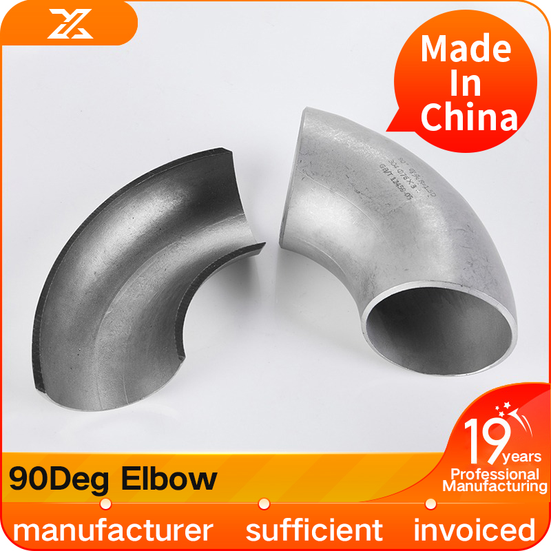 Codo soldado de acero inoxidable 304 90 ° Accesorio de tubería de codo de estampado sin costuras de decapado prensado de grado industrial en ángulo recto 1.3D