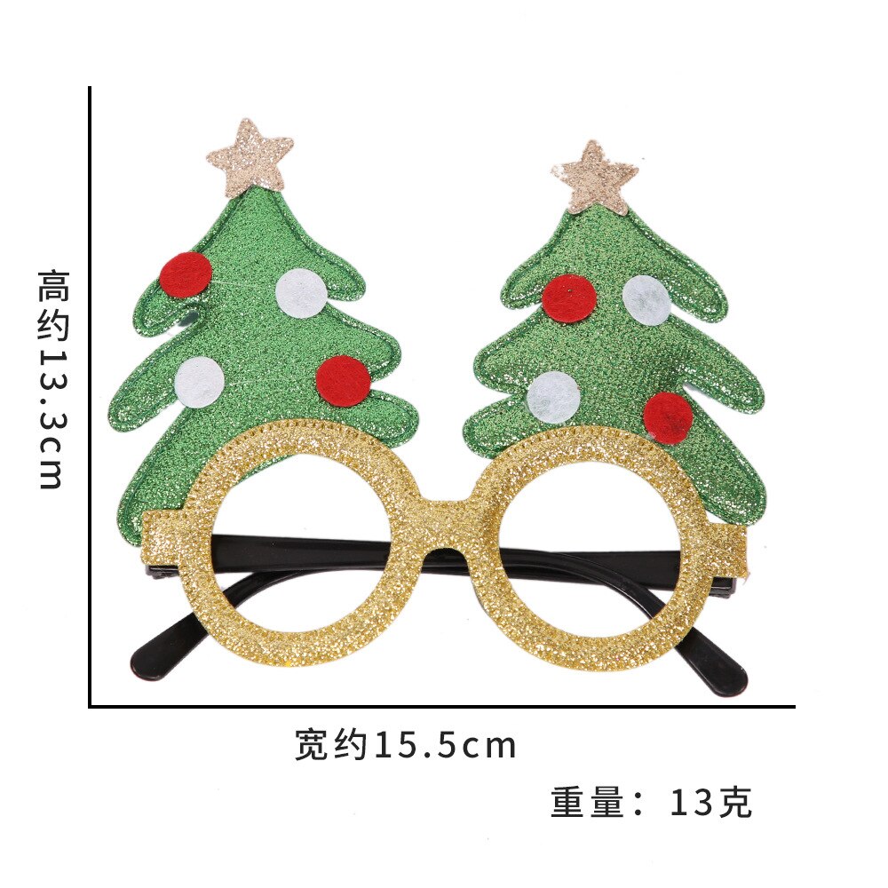 Kerst Ornamenten Kinderen Bril Volwassen Make Bal Cartoon Gewei Voor Zowel Mannen En Vrouwen Creatieve Kerstcadeau: Green Christmas Tree Glasses