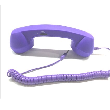 For Radiation Protection Handset Wired Control 3.5mm Mini Microphone With Telephone Handset For Iphone Pregnant Women gravida: purple