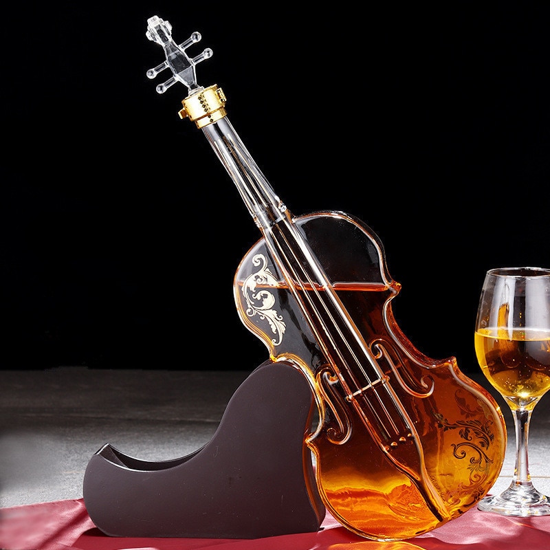 Craft Bottle Violin Glass Bottle High-End Whisky Violin Decanter Wine Whiskey Decanter Bottle Set