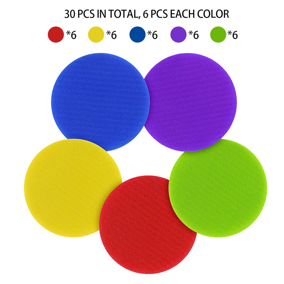 Vorcool 30 stk tæppeplads sidemarkører klasseværelset farverige cirkler magiske klistermærker børns spiltræningsforsyninger