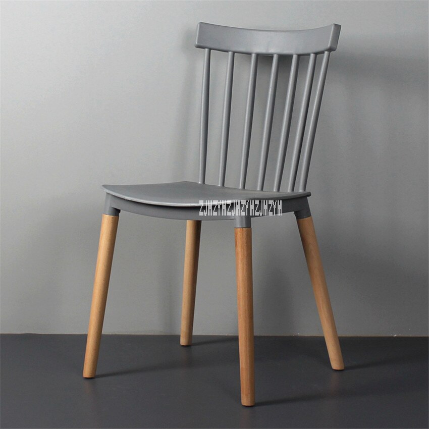 EC-13 Simple Dining Chair Modern Plastic Chair Backrest Leisure Chair Negotiation Chair Easy Chair Solid Wood Leg Casual Chair: C