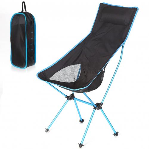 Outdoor Draagbare Klapstoel Vissen Camping Rugleuning Seat Tuinmeubelen: Lake Blue