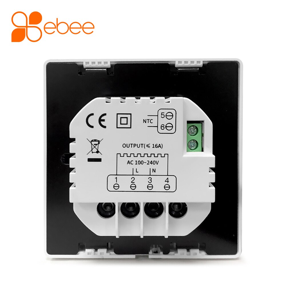EBEE Tuya WiFi Thermostat for Underfloor Electric Heating Cable Film System Works With Google Home Alexa