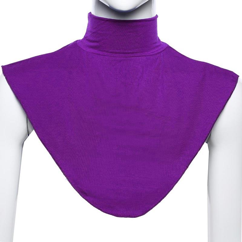 Femmes Modal faux col Hijab Moslem islamique cou couverture boucle écharpe accessoires musulmans col roulé col roulé Wrap vêtements: Pourpre
