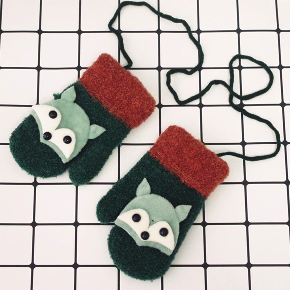 Kerstmis Peuter Baby Winter Handschoenen Leuke Thicken Stiksels Meisjes Jongens Van Winter Warm Bandjes Handschoenen Wanten M840 #