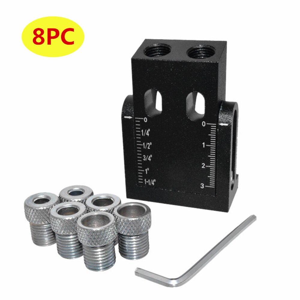 8/15/16pcs Pocket Hole Jig Kit Woodworking 15 Degrees Guide Oblique Drill Angle Hole Locator Locating Pin