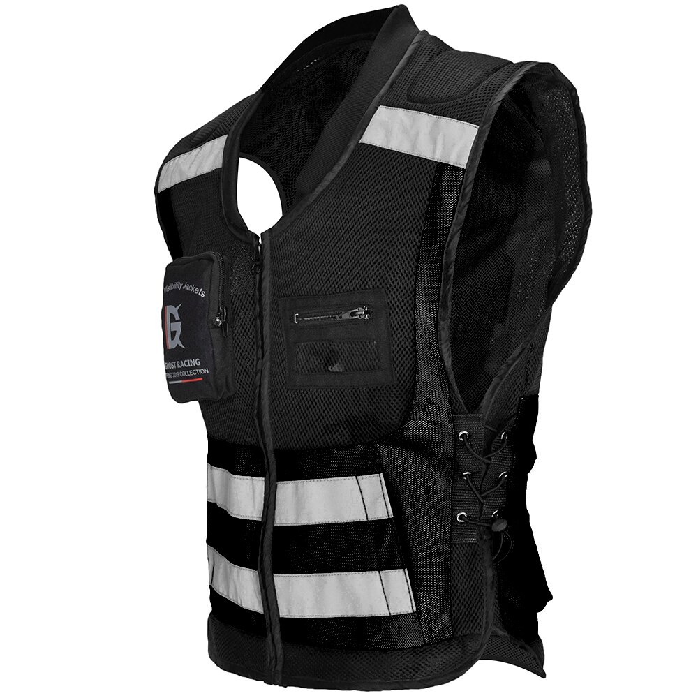 GHOST RACING Back Chest protector Motorcycle jcaket vest built-in protective gear Motobike Motocross Riding Off-Road Safety Vest: Black Vest / M