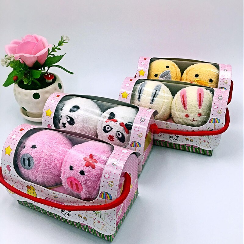 4 Kleuren Leuke Dier Gecomprimeerd Reizen Handdoek Set Set Met Borduurwerk Katoen Panda Varken Handdoeken Bad Set Paar Dragen