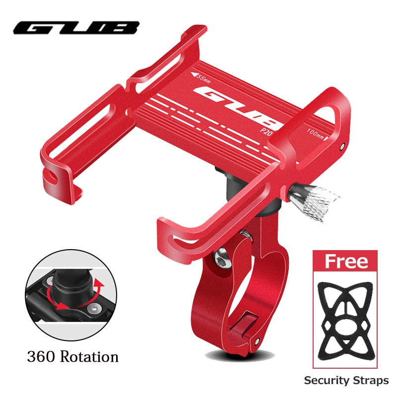 GUB – Support de téléphone portable universel pour vélo, 3.5 à 7.15 pouces, pour Smartphone, GPS, vtt, cyclisme, pour Iphone 7, 8, XS, Huawei: P20-Red