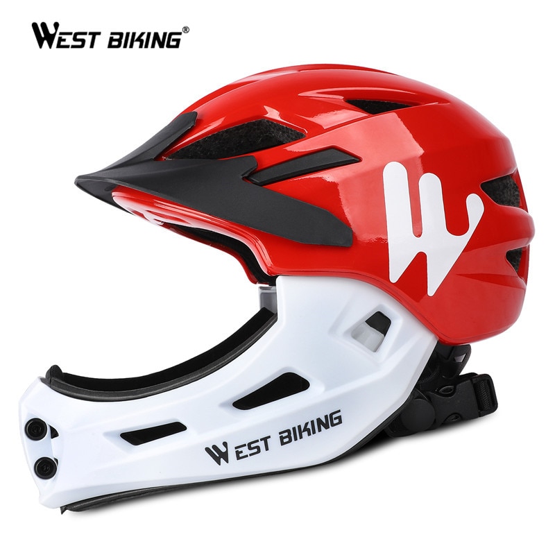 Vest cykling hjelm fuld ansigtsbeskyttelse bjerg mtb vej cykel hjelm aftagelig børn sport sikkerhed cykel hjelm