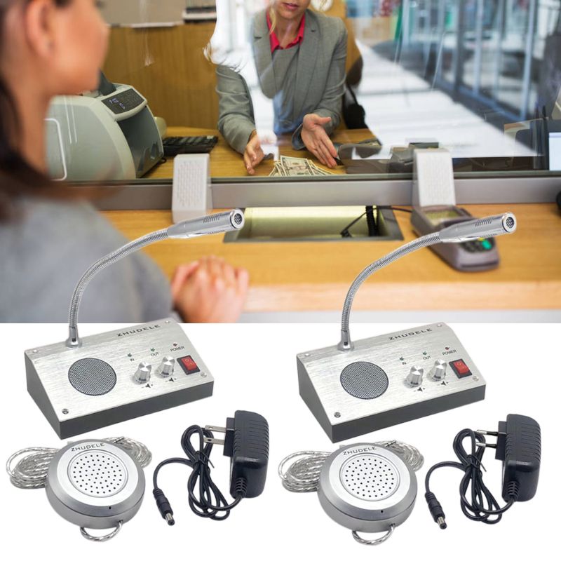 Dobbeltvejs vinduesintercom system banktæller interphone zero-touch til forretningsbutik bankstation billetvindue 9908