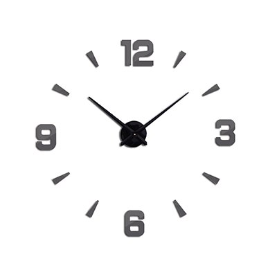 Muhsein veggklokke hjem dekorere vegg klistremerker klokke 3d speil dempet bevegelse vegg klokke stor størrelse diy klokke: Grå