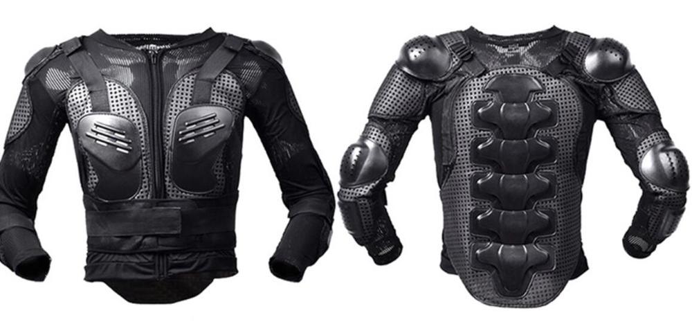 Uinversal Full body IMPACT Armor Adults Youth's Motocross motorcycle Riding Chest Spine Guard Mesh cloth flexibility Breathable: Black / L
