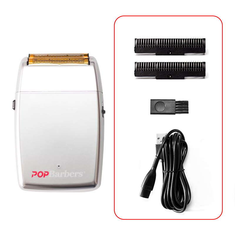 11000 RPM POP Barbers P620 Electric Men's Beard Trimmer Double Foil Shaver Electric Shaver USB Hair Cutting Machine: Orange
