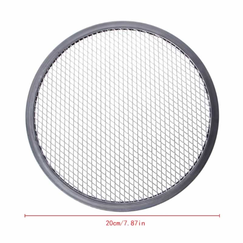 Aluminiumnet grillpizza skærm rundt bageplade netto køkkenredskaber ovne kit  y5le: 8 tommer