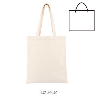 Eco Canvas Tote Bag Handbag Reusable Cotton Shopping Bag Foldable Eco BAGS Fabric Cloth Bag for Market Shopping Bags: 34X30CM