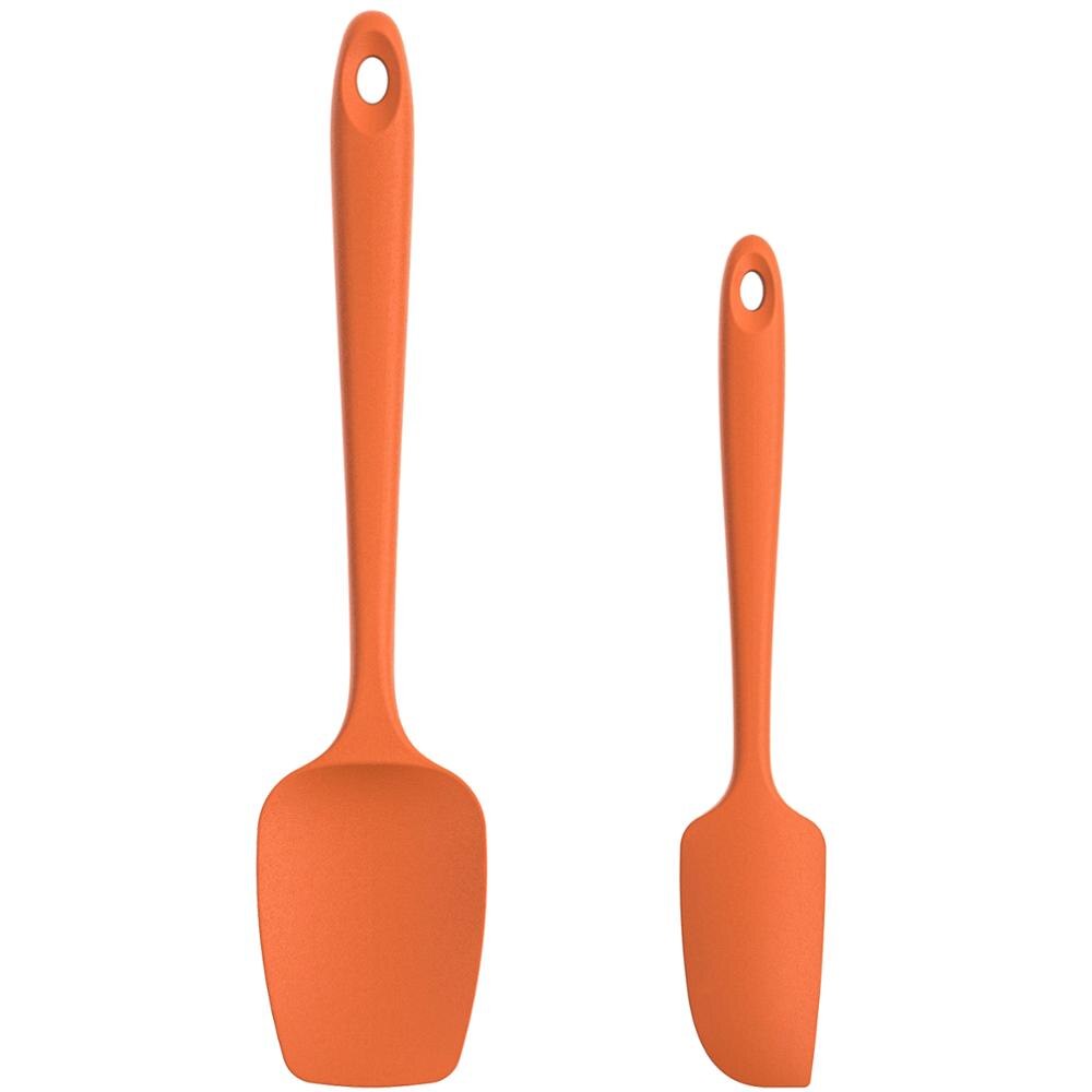 U-Geschmack 2 stücke Kochen Spachtel Silikon Küche Spachtel für Braten Pfanne Mini Silikon Spachtel Kochen Löffel Backen Zubehör werkzeug: Orange / 600 Fahrenheit