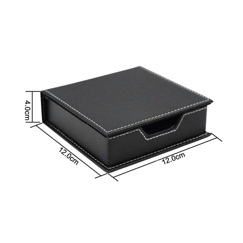 Caja de notas de cuero, suministros para oficina y escuela, Accesorios de escritorio, organizador, portatarjetas, porta notas, caja de almacenamiento de notas adhesivas