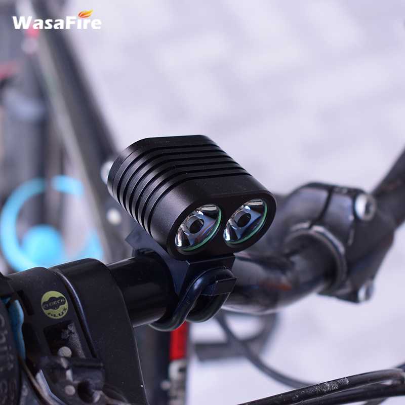 Wasafire Mini 2 * XM-L2 Led Fiets Licht 5000LM Fiets Koplampen 4 Modes Mtb Koplamp Fietsen Lamp + 8.4V 18650 Batterij